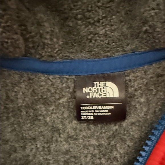 The North Face Kids' Red and Gray Hooded Jacket - Picture 3 of 3